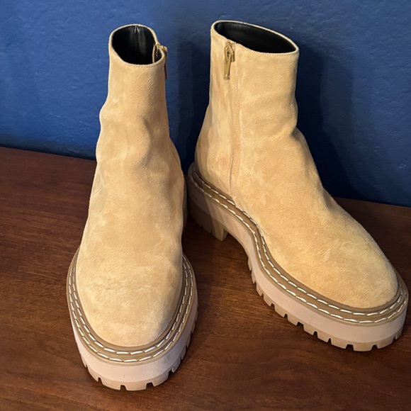 Proenza Schouler Tan Suede Chukka Ankle Boots - Picture 1 of 7